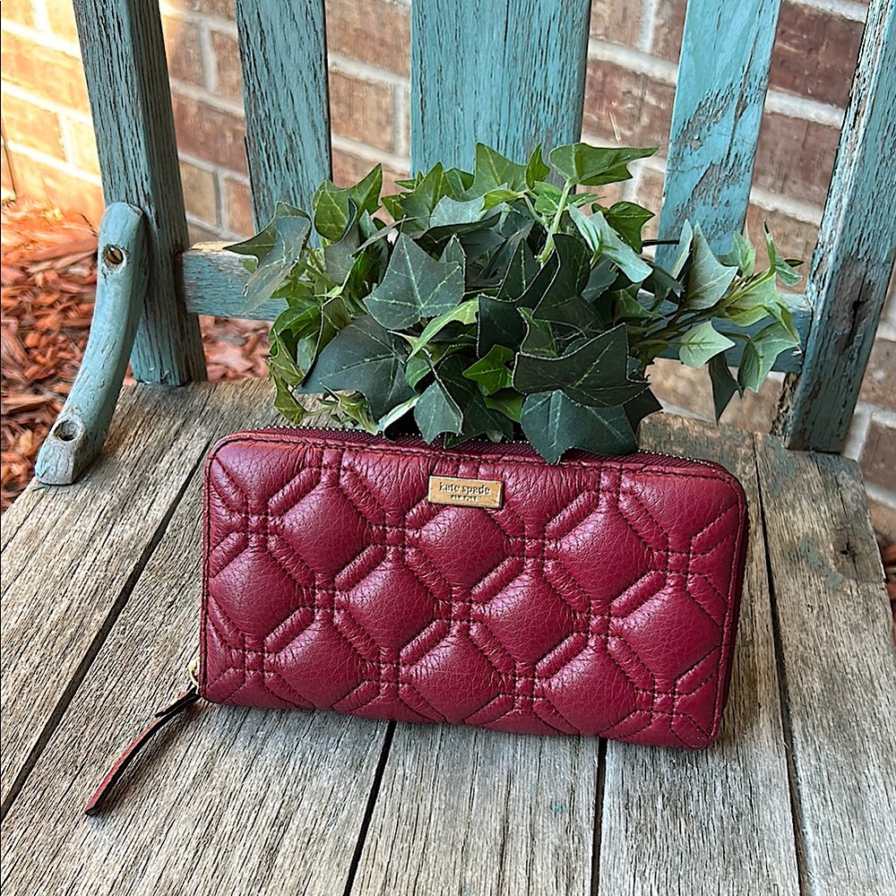 KATE SPADE New York Natalia Blackberry Large Continental Quilted Wallet